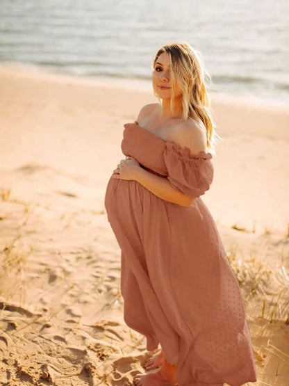 Plus Size Maternity Dress Maternity Dress For Baby Shower Maternity Dress For Photoshoot Gender Reveal Dress Puff Sleeve Maternity Dress Maxi Dress With Sleeves MyFave Boutique