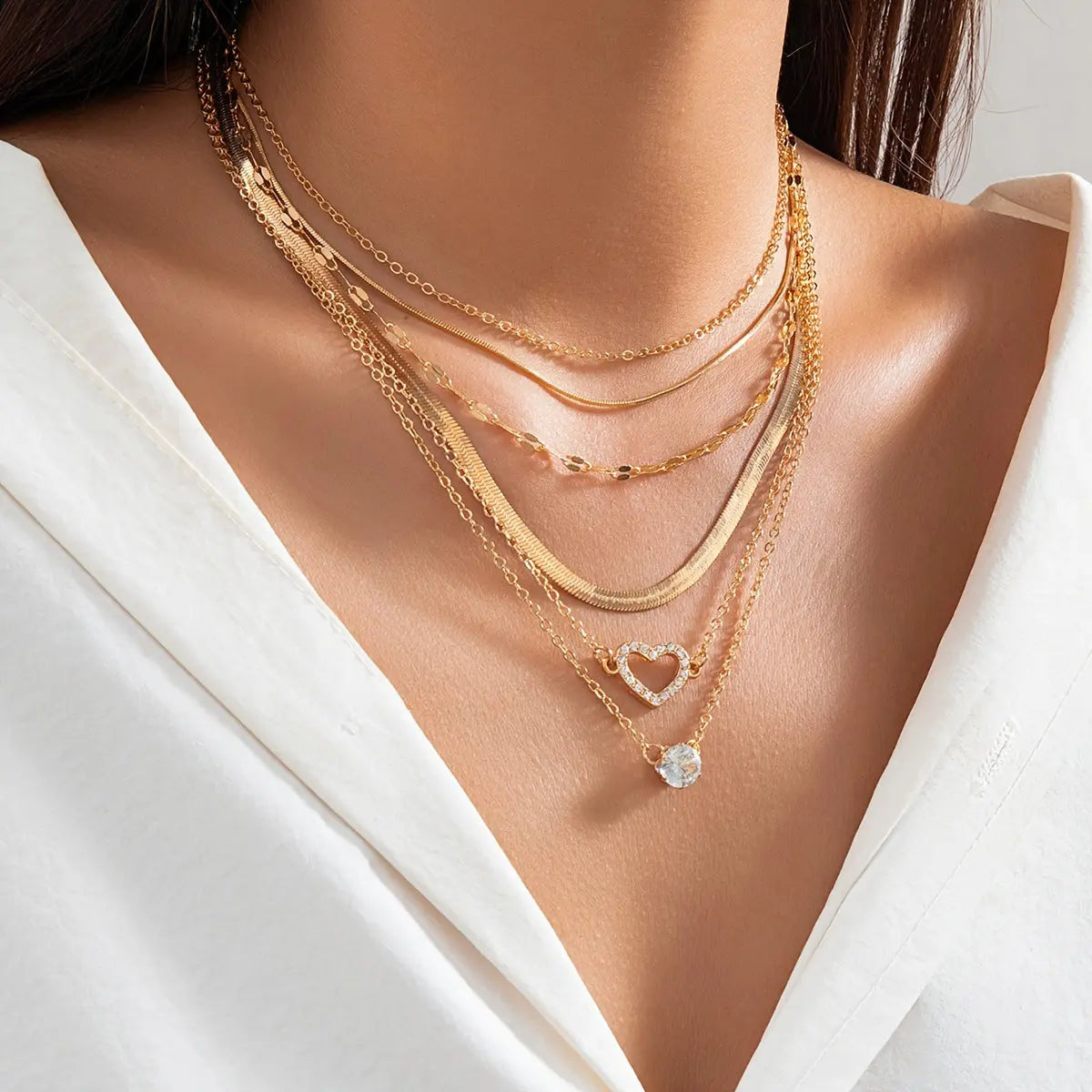 6-Piece Gold Snake Chain Choker Necklace Set - Trendy Jewelry Gift for Women and Girls - Ideal for Any Occasion MyFave Boutique