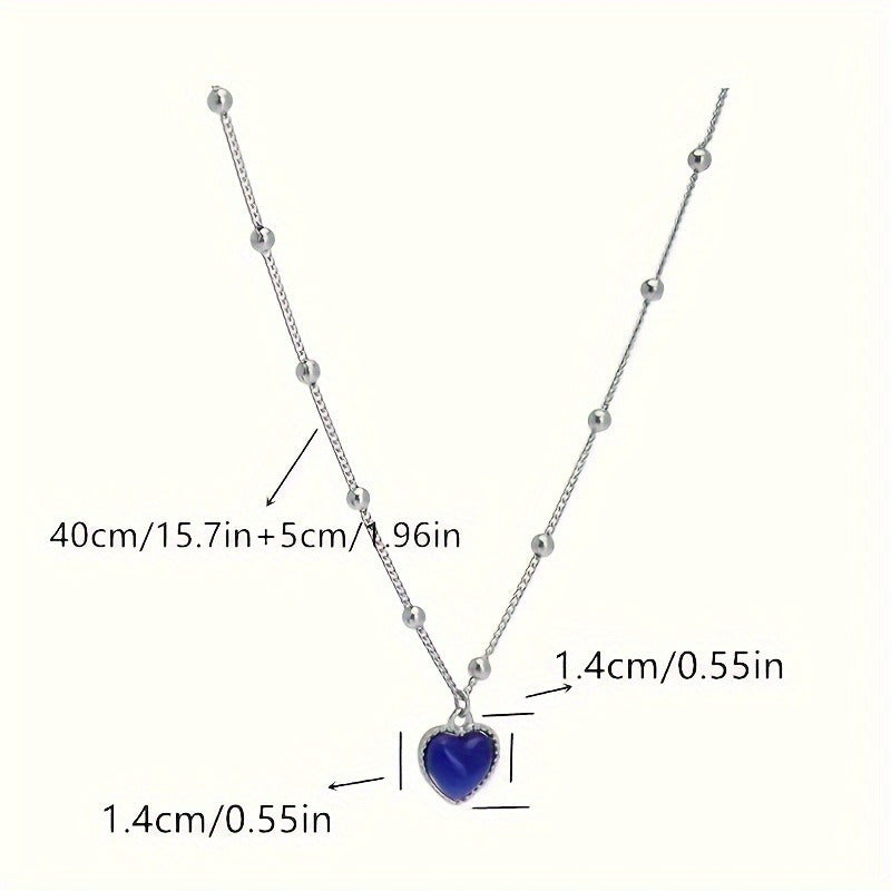 1Pcs/ cute Color-changing Heart Pendant Necklace, Creative Temperature-sensitive Collarbone Chain, Holiday Gift for Girls MyFave Boutique