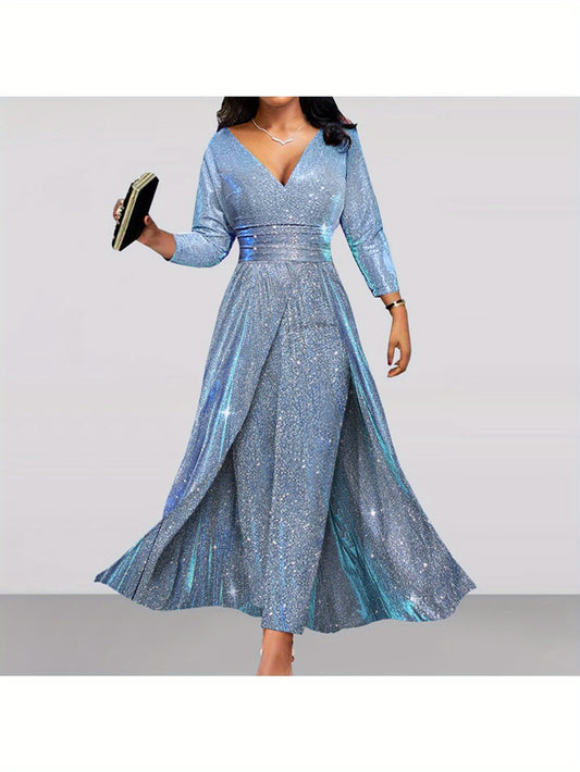 New fashionable double-sided sequin dress, high waisted strapless long sleeved dress, comfortable and elegant to wear, boutique dress MyFave Boutique