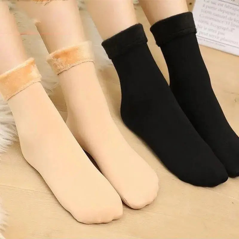 4 Pairs of Snow Socks, Plush Lining, Thick Warm Floor Socks, Cold Winter Socks MyFave Boutique