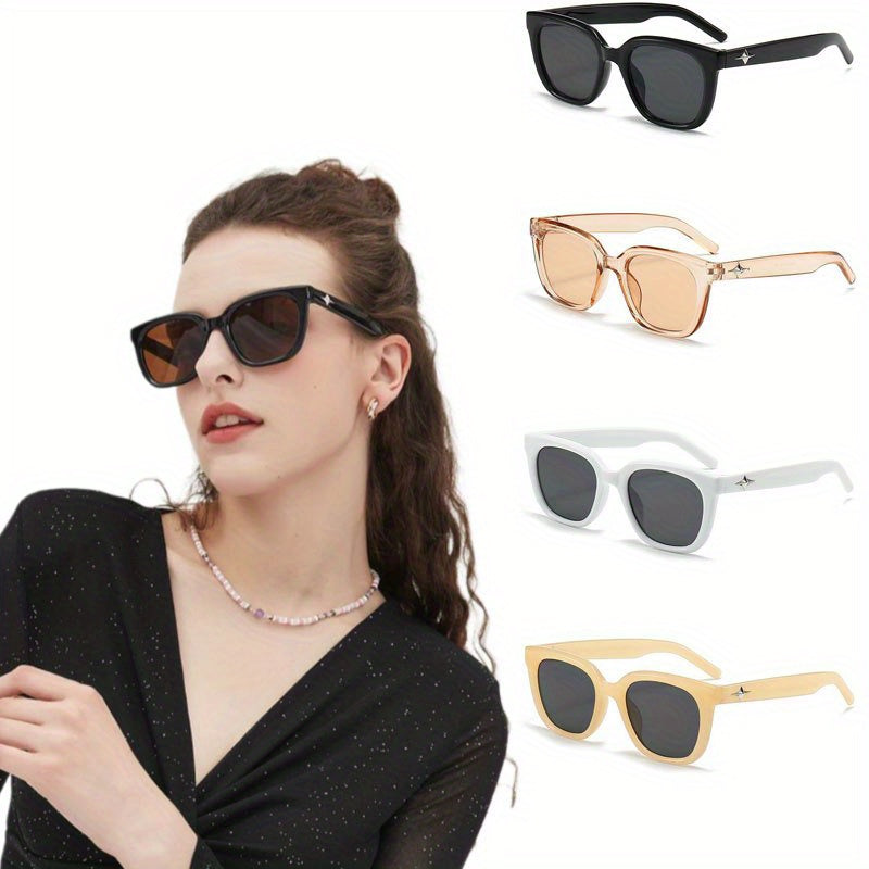 4pcs/set Square Fashion Trend Niche Hip Hop Women's Fashion Sunglasses Party Party Riding Sunscreen Sunglasses for Men and Women MyFave Boutique