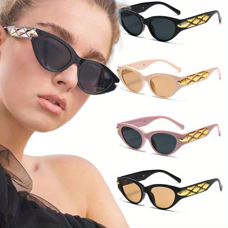 4pcs/set Women's fashion cat's eye small frame sunglasses fashion modern personality vintage sunglasses sunscreen sunglasses MyFave Boutique