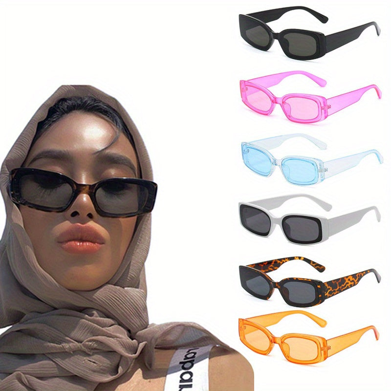 4pcs/set Square Glasses With Small Leopard Head For Women Men, Casual Fashion Sun Shades For Driving Beach Travel MyFave Boutique