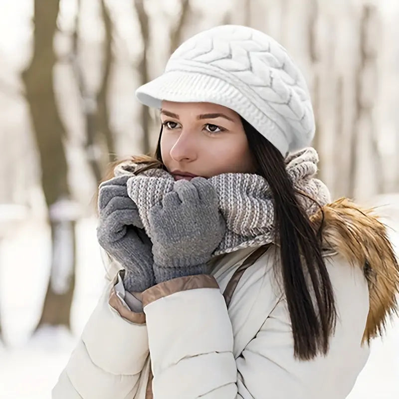 Cozy Knit Beanie for Women - Solid Color, Thick & Warm with Ear Protection, Windproof Travel Hat MyFave Boutique