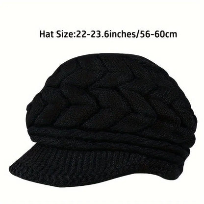 Cozy Knit Beanie for Women - Solid Color, Thick & Warm with Ear Protection, Windproof Travel Hat MyFave Boutique