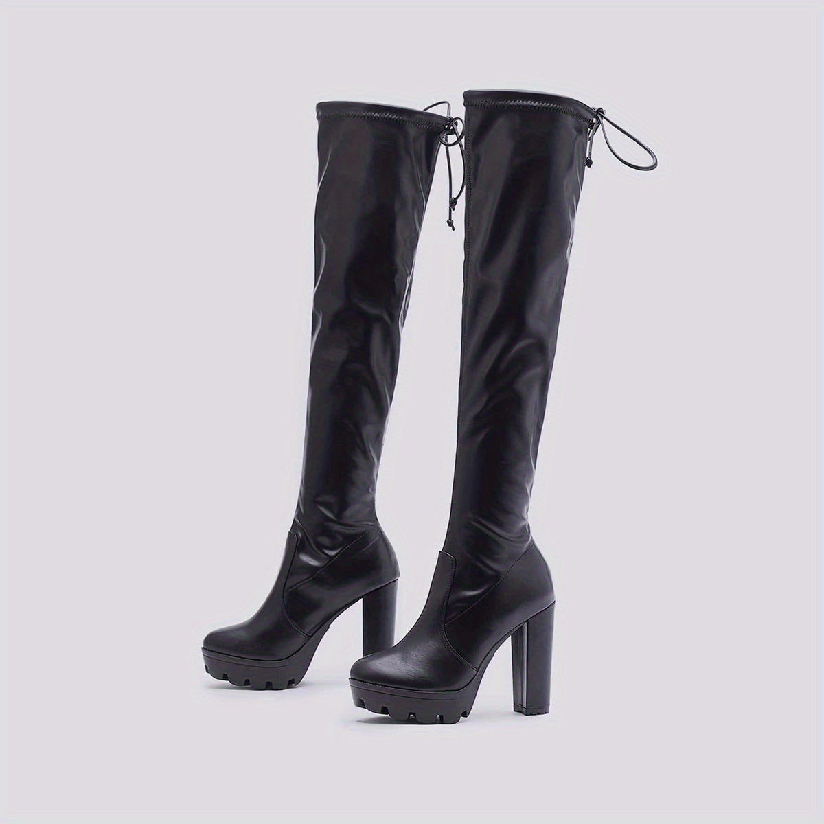 Thick and stretchy skinny knee high boots MyFave Boutique