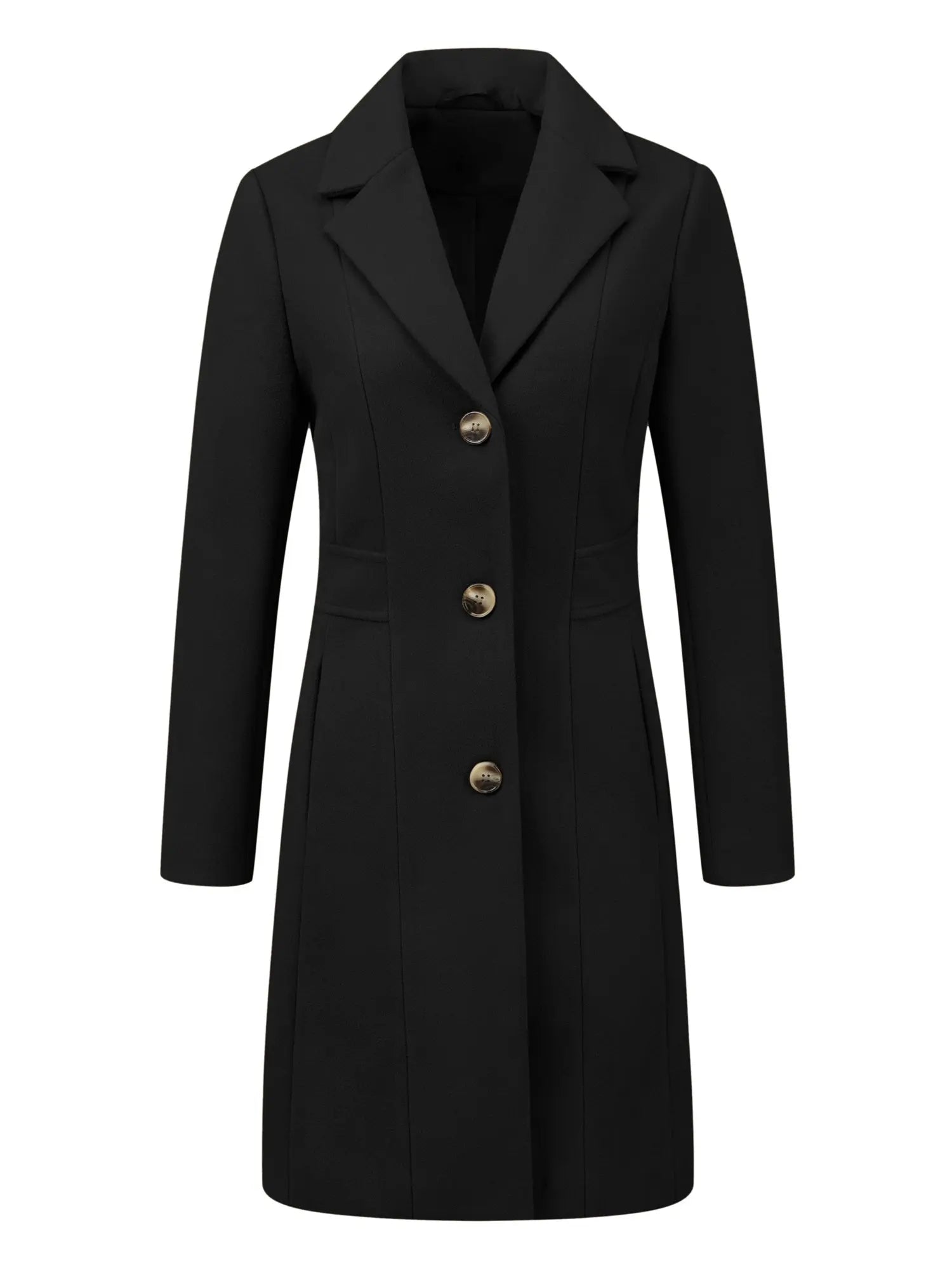 Allegra K Women's Lapel Single-Breasted Long Outerwear Winter Coats MyFave Boutique