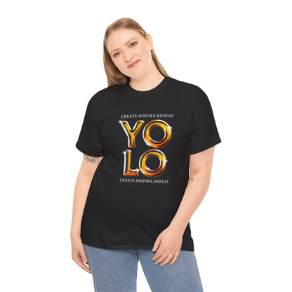 Create, Inspire, Repeat, Yolo, Motivational, Inspirational Unisex Cotton T-Shirt Printify