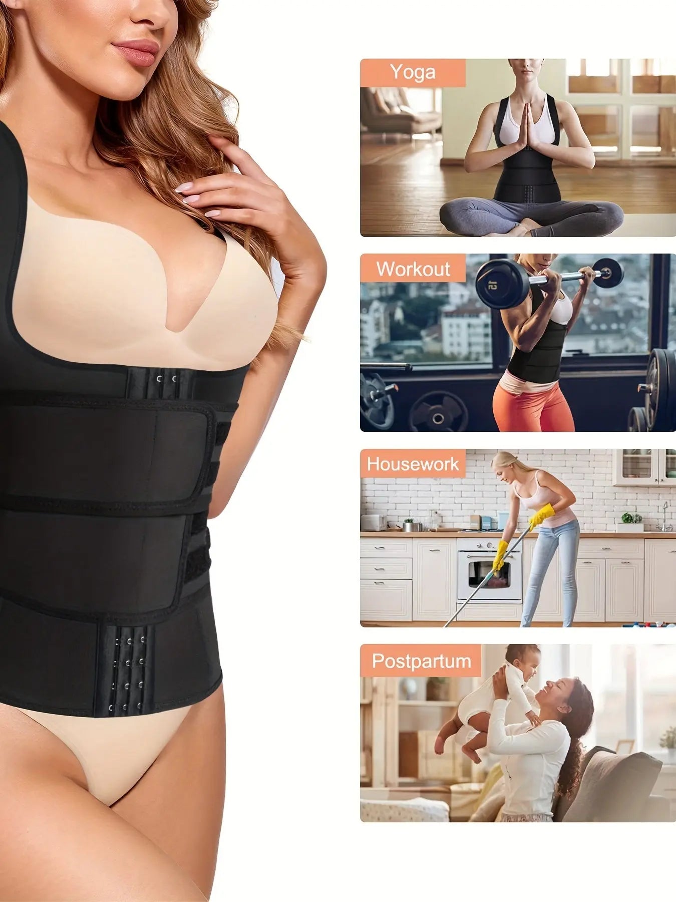 Instant Waist Shaping: Women's Waist Trainer Vest for Tummy Control, Corset Trimmer Belt, Slimming Body Shaper for Workout MyFave Boutique