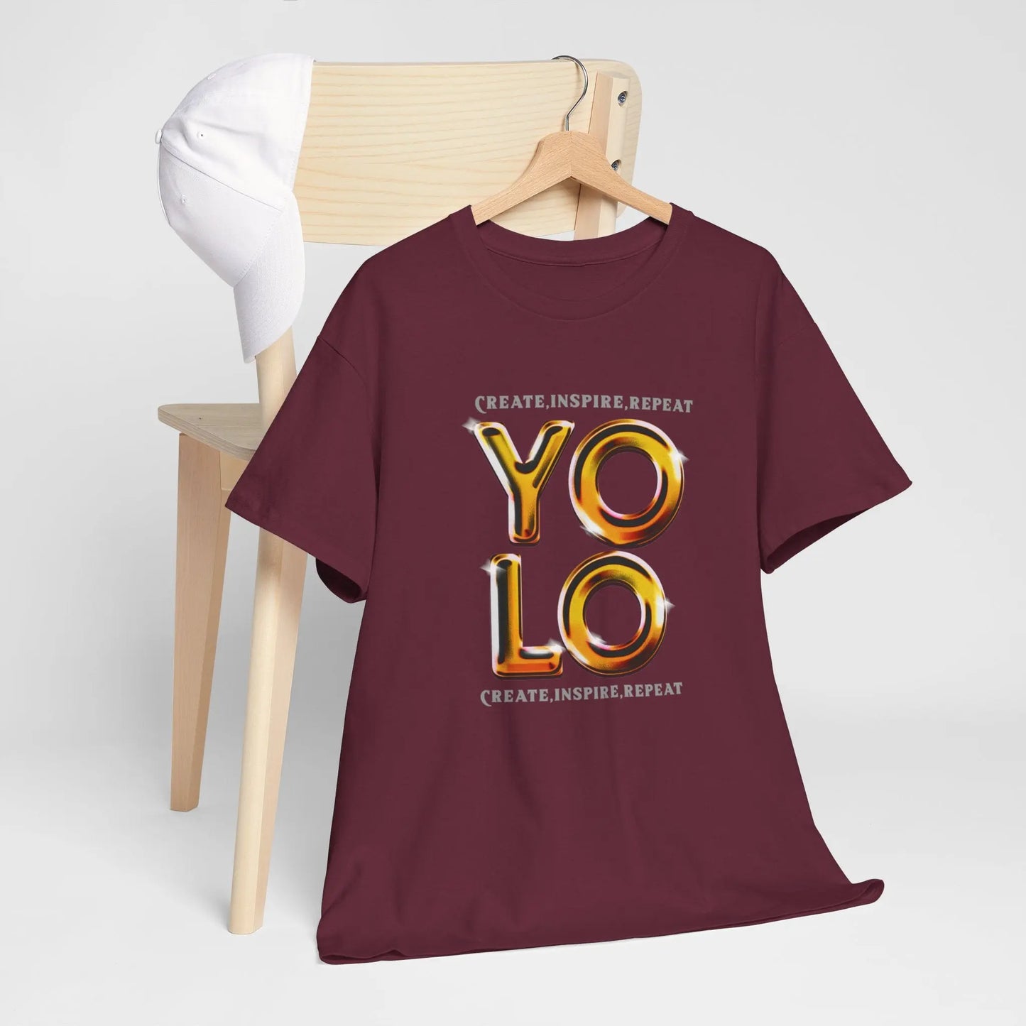 Create, Inspire, Repeat, Yolo, Motivational, Inspirational Unisex Cotton T-Shirt Printify