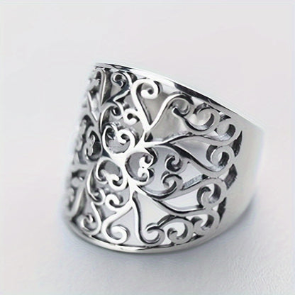 Fashion Filigree Hollow Out Ring Boho Style Wide Ring for Women Daily Casual Rings Jewelry MyFave Boutique