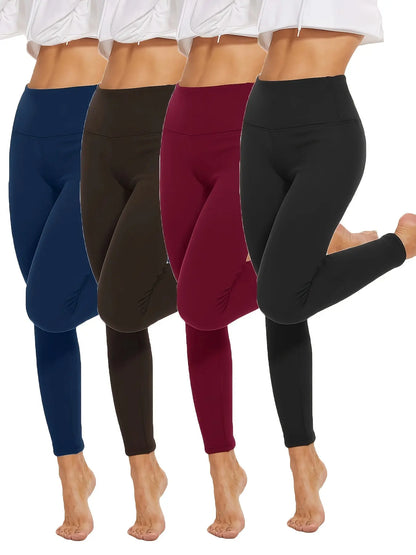 4 Pack High-Waist Tummy Control Leggings with Thermal Warmth for Workout, Yoga, Running, and Fitness MyFave Boutique