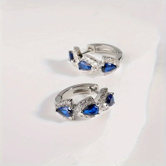 Hoop Earrings: Shiny Synthetic Gems, Elegant and Simple Style for Banquet Party, Female Gift MyFave Boutique