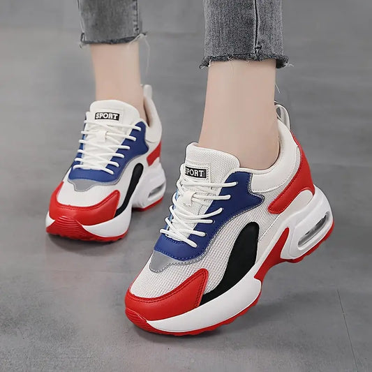 Women's Colorblock Height-Increasing Sneakers: Breathable, Shock-Absorbing Casual Athletic Shoes MyFave Boutique