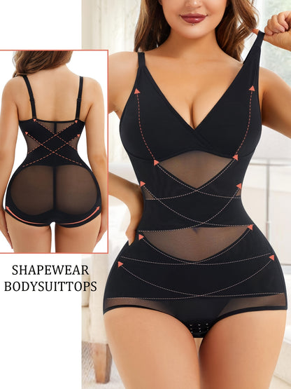 V Neck Bra Bodysuit Shapewear For Women Tummy Control Waist Trainer Full Body Shaper Butt Lifter Briefs Jumpsuit Tops MyFave Boutique