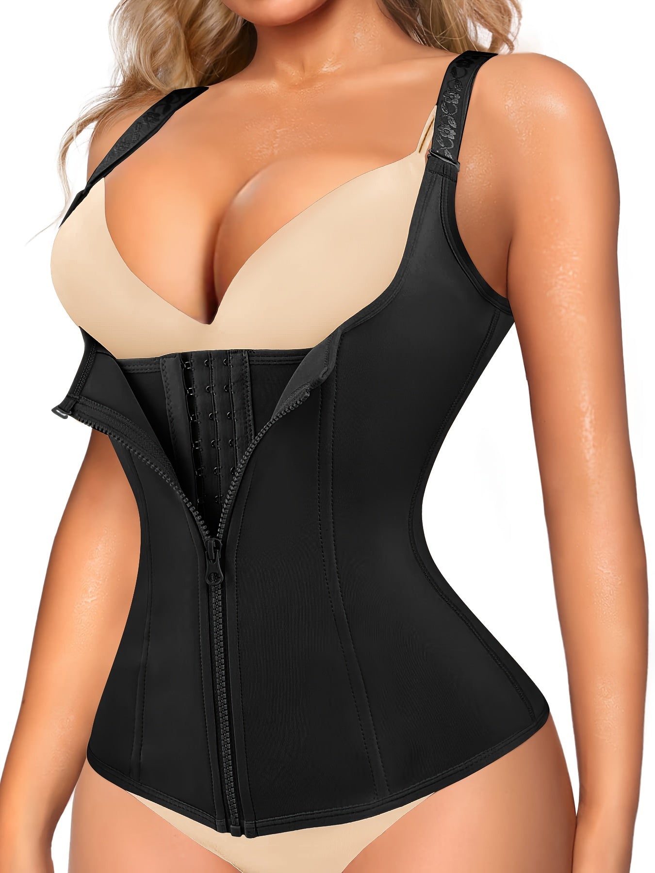 Zipper Shaping Cami Tops, Waist Trainer Tummy Control Slimmer Open Bust Top, Women's Underwear & Shapewear MyFave Boutique