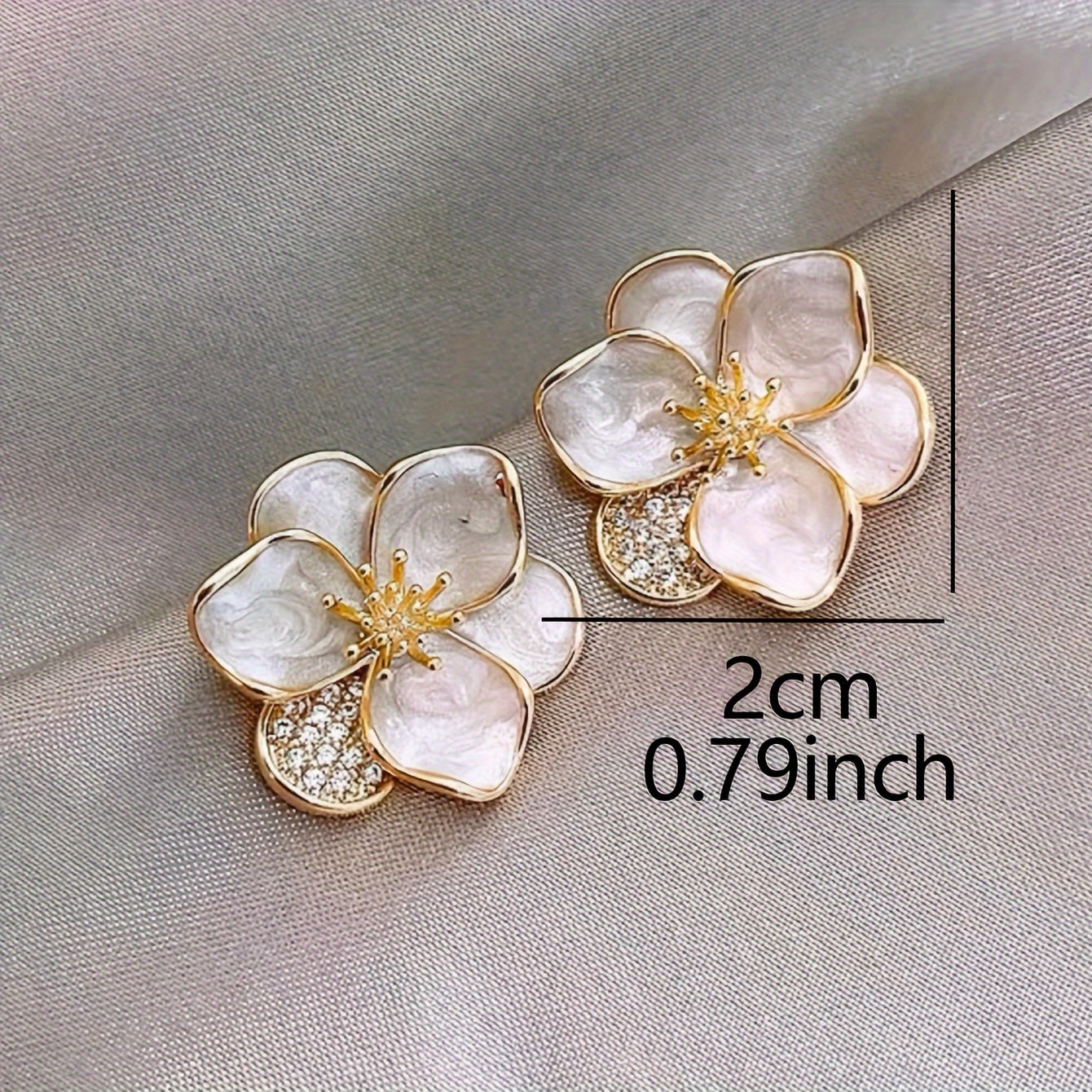 Pretty Sweet Flower Design Stud Earrings Zinc Alloy Jewelry Elegant Simple Style For Women Daily Dating Earrings MyFave Boutique