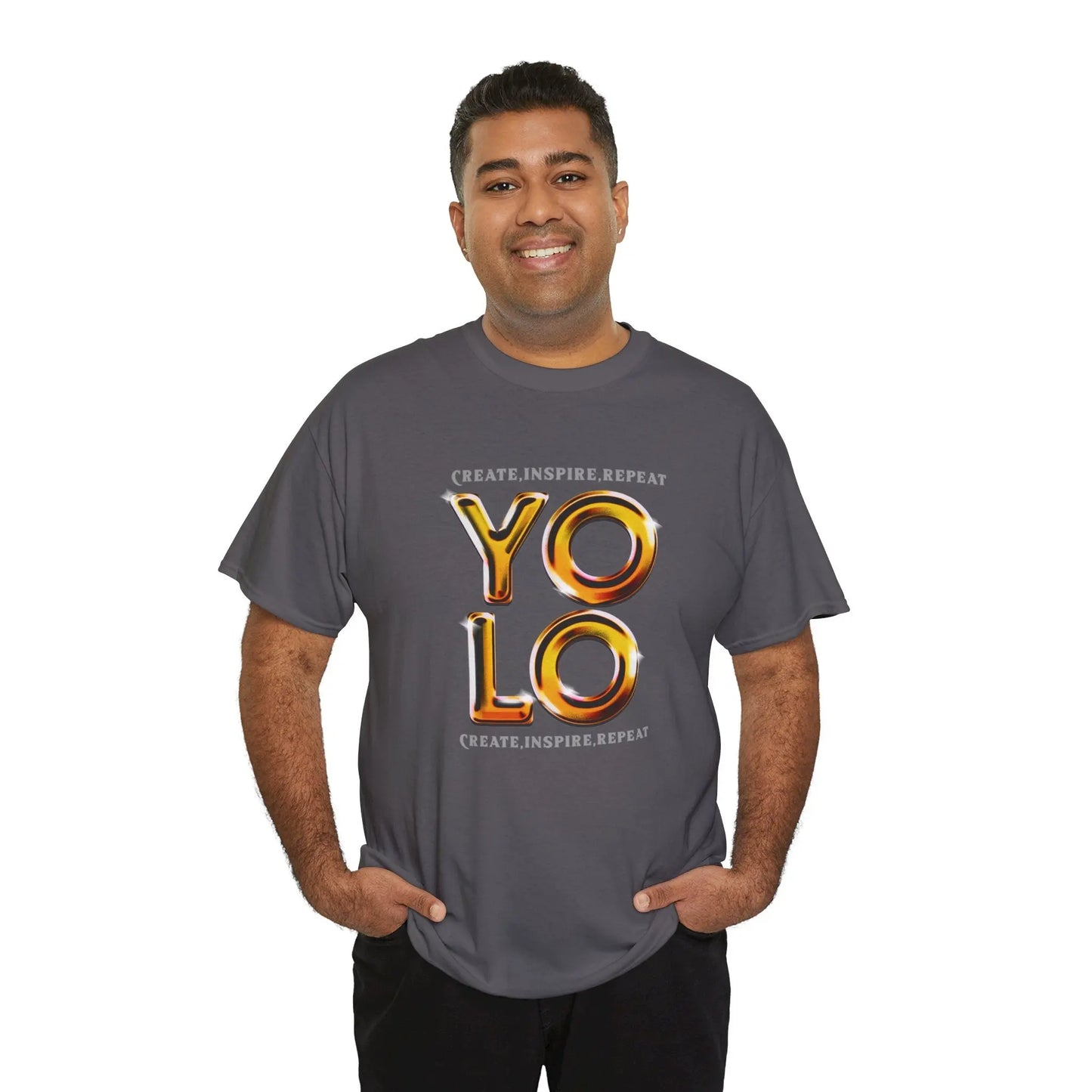 Create, Inspire, Repeat, Yolo, Motivational, Inspirational Unisex Cotton T-Shirt Printify