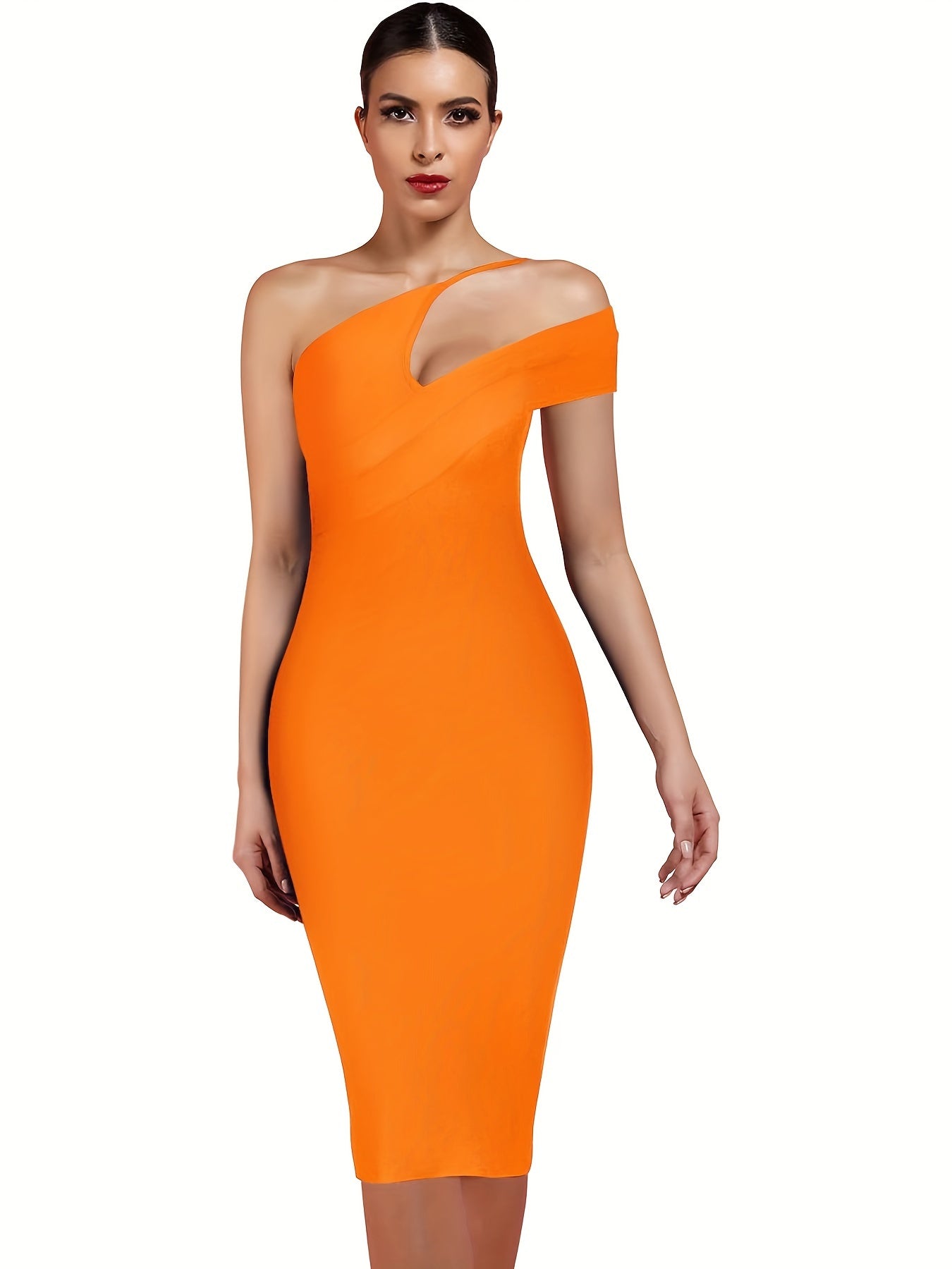 Women's Cut Out One Shoulder Sleeveless Split Club Party Fashion Bandage Dress MyFave Boutique