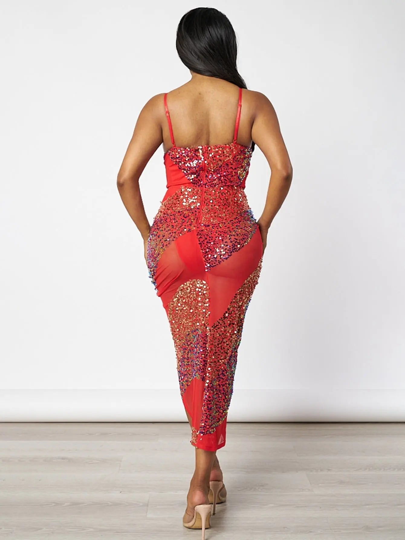 Glamorous Sparkling Sequin Detail Bodycon Dresses for Special Occasions - Available in Black and Red MyFave Boutique