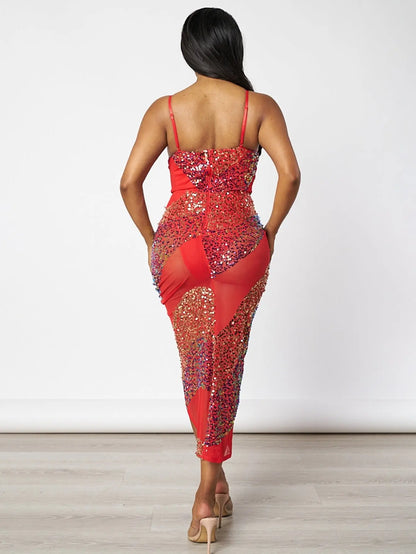 Stylish Sequin Bodycon Dresses for Special Occasions in Black and Red MyFave Boutique