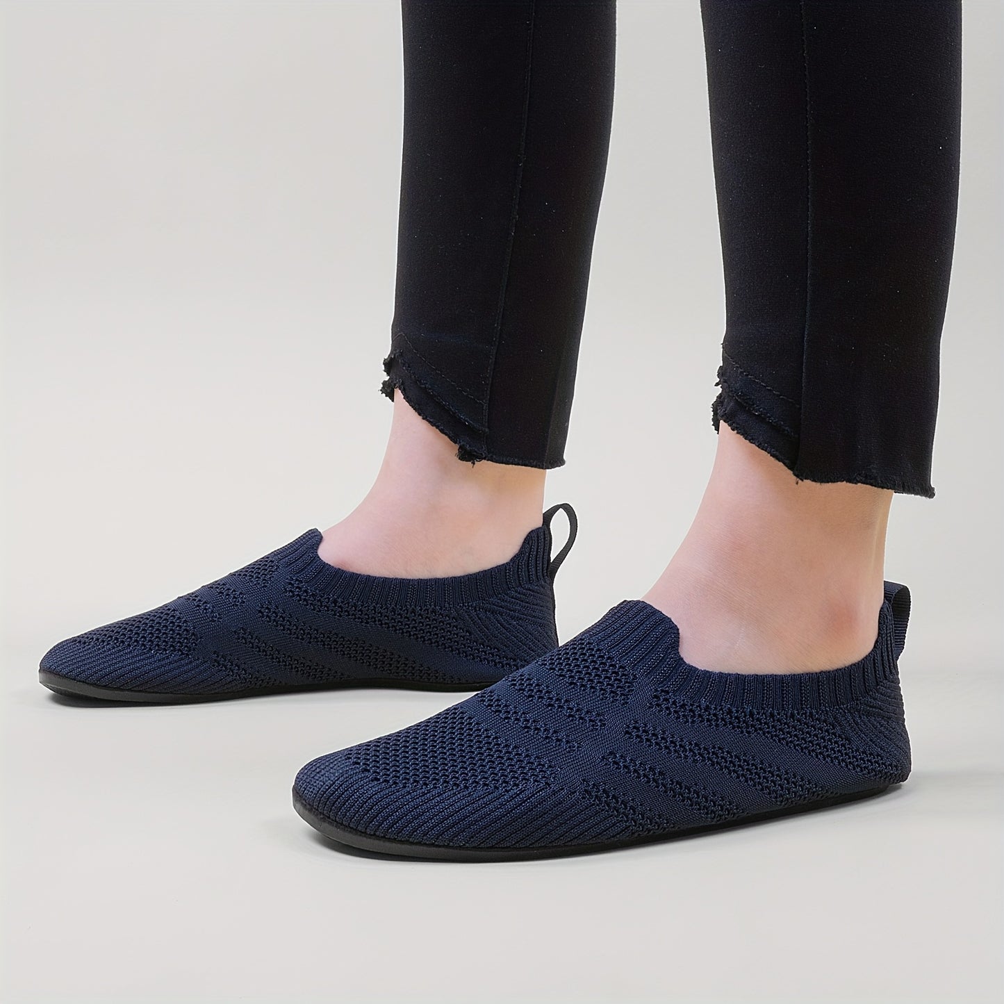 Cozy Knit Solid Color Slip-On Slippers for Fall - Breathable Indoor Shoes MyFave Boutique