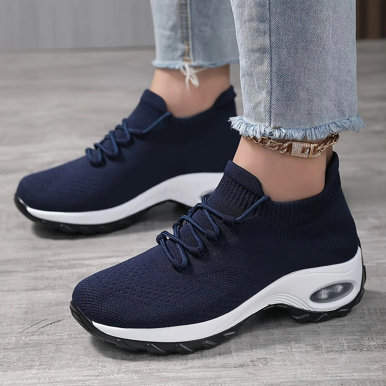 Women's Breathable Slip On Sneakers, Lace Up Platform Soft Sole Walking Shoes, Comfort Low-top Daily Wear MyFave Boutique