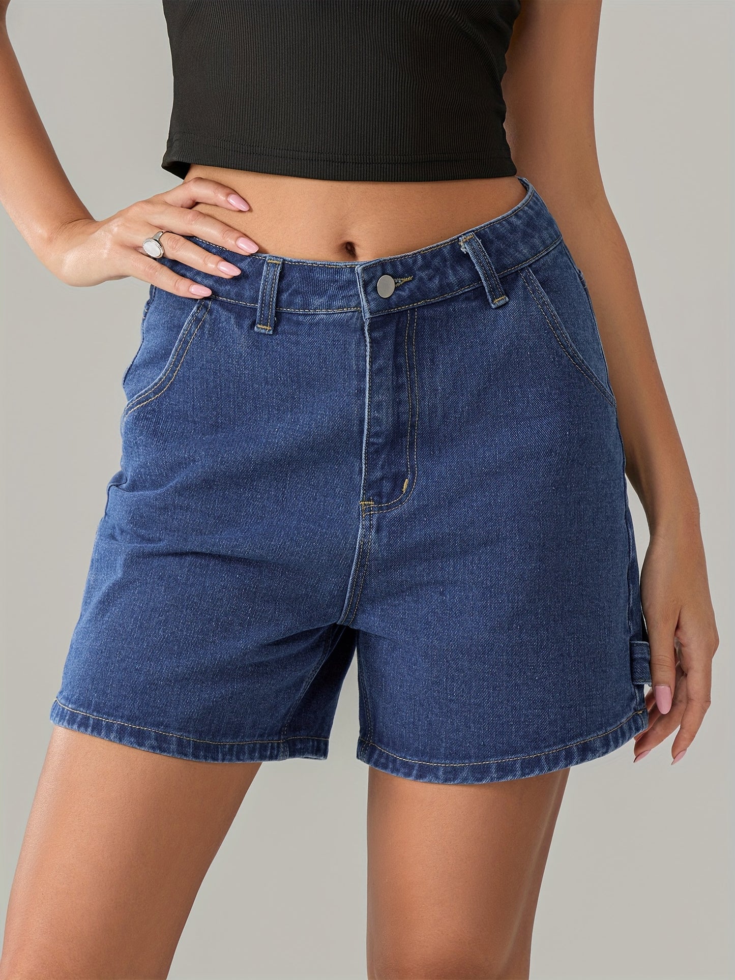 Women's Summer Short Denim Pants Solid Color Fashion Streetwear Denim Shorts With Pockets MyFave Boutique