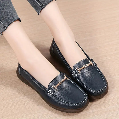 Women's Metal Decor Flat Shoes, Casual Slip On Round Toe Loafers, Women's Comfortable Shoes MyFave Boutique