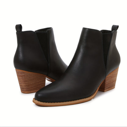 Women's Chelsea Ankle Boots, Low Cut Vintage Elastic Chunky Heels, Fashion Footwear MyFave Boutique