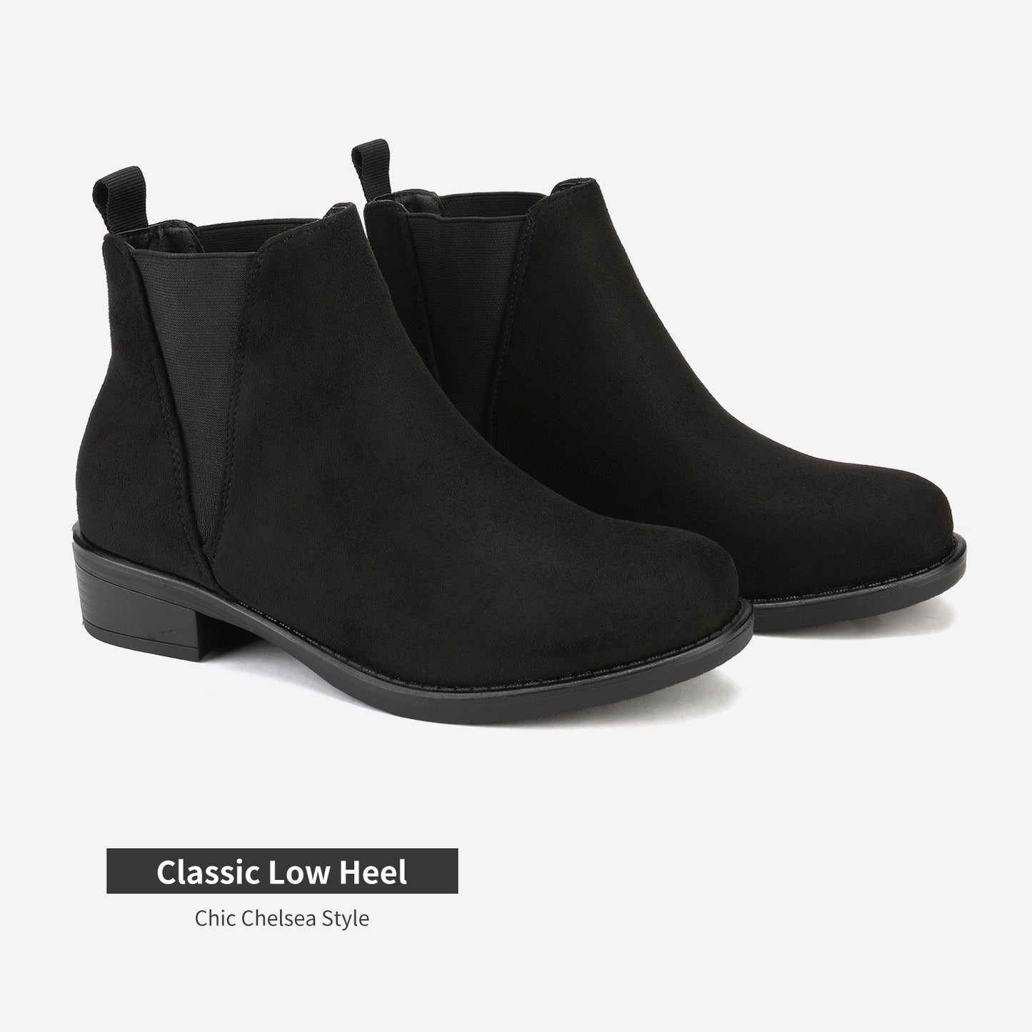 Women's Ankle Boots Chunky Low Heel Chelsea Booties Winter Ankle Booties Slip On Elastic Fall Short Boots MyFave Boutique