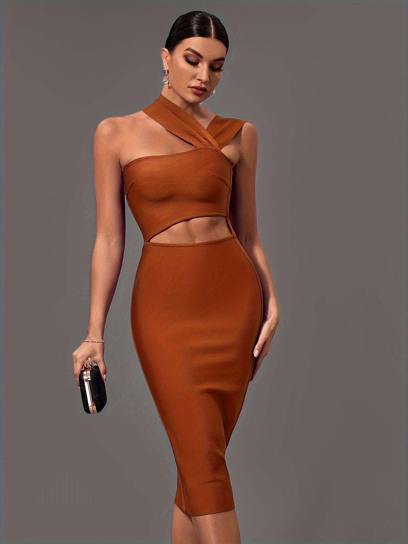 Cut Out Asymmetrical Dress, Sexy Bodycon Sleeveless Dress, Women's Clothing MyFave Boutique