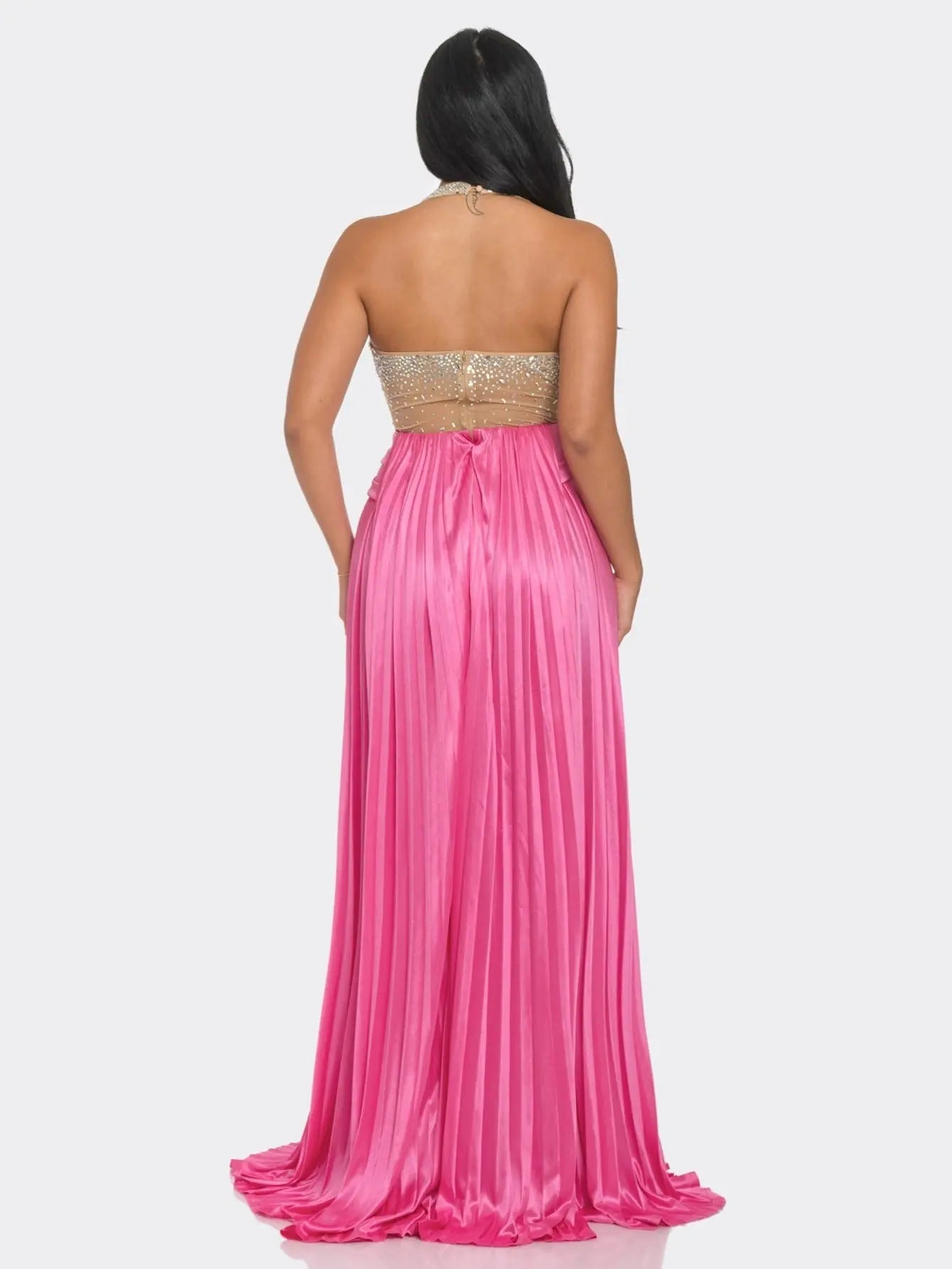 Stunning Sleeveless Maxi Dress adorned with Rhinestone Embellishments and Graceful Flowing Skirt - Perfect for Special Occasions MyFave Boutique