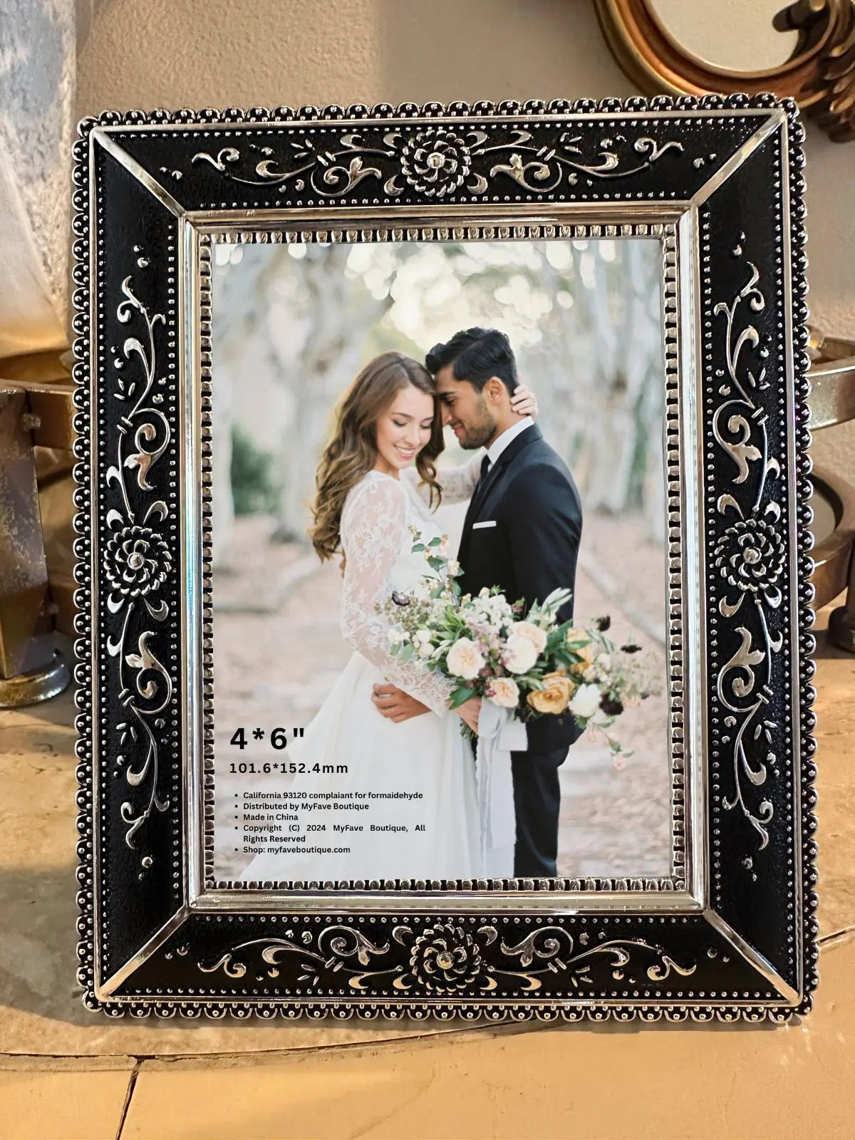 Gold & Black - Classic Executive, Picture Frame TF8050 4x6" (101.6x152.4mm) MyFave Boutique