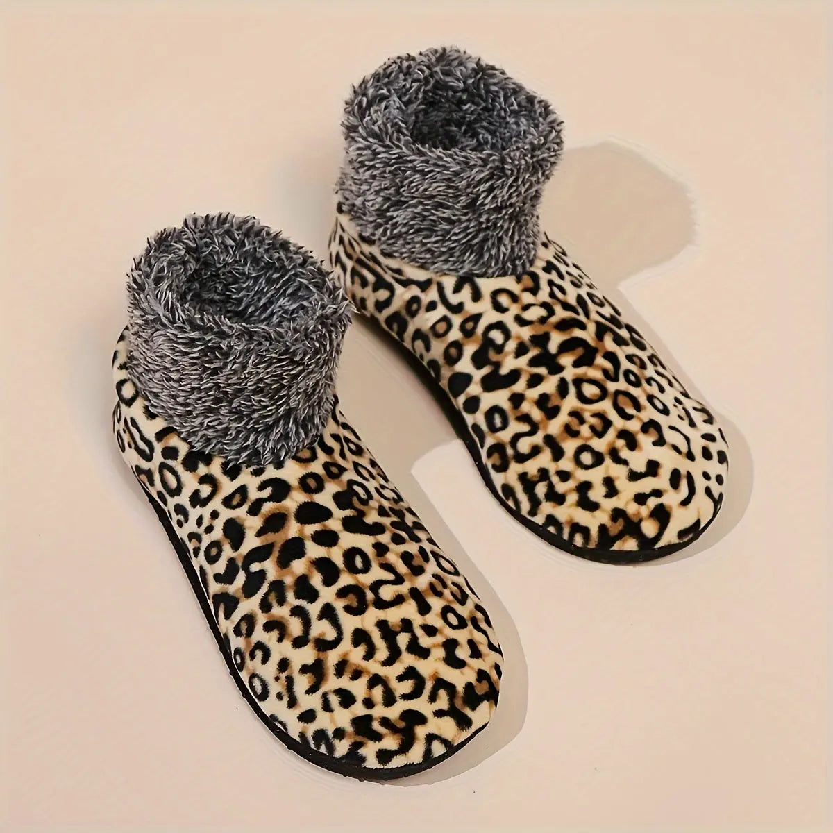 Women's Leopard Print Plush Warm Winter Socks for Pilates, Yoga & Ballet - Non-Slip & Thickened Comfort MyFave Boutique