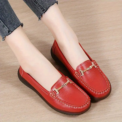 Women's Metal Decor Flat Shoes, Casual Slip On Round Toe Loafers, Women's Comfortable Shoes MyFave Boutique