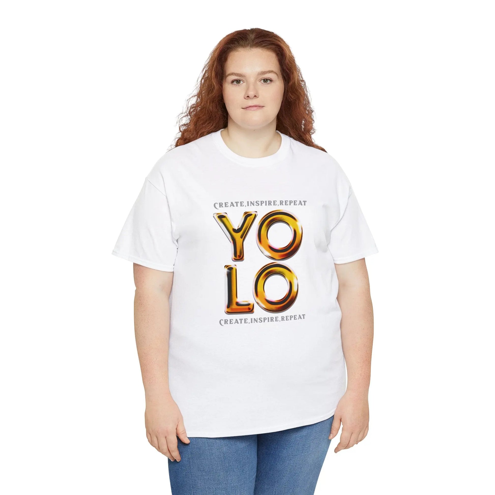 Create, Inspire, Repeat, Yolo, Motivational, Inspirational Unisex Cotton T-Shirt Printify