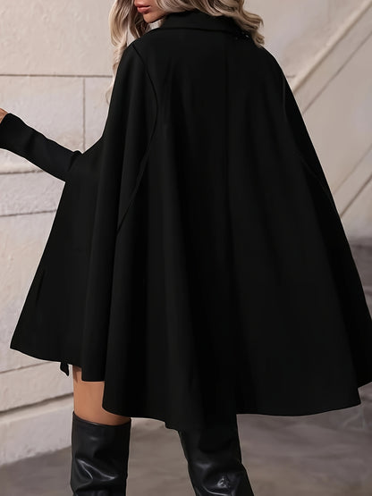 Double Breasted Wool Overcoat for Women, Elegant Winter Warmth, Solid Color Cloak MyFave Boutique