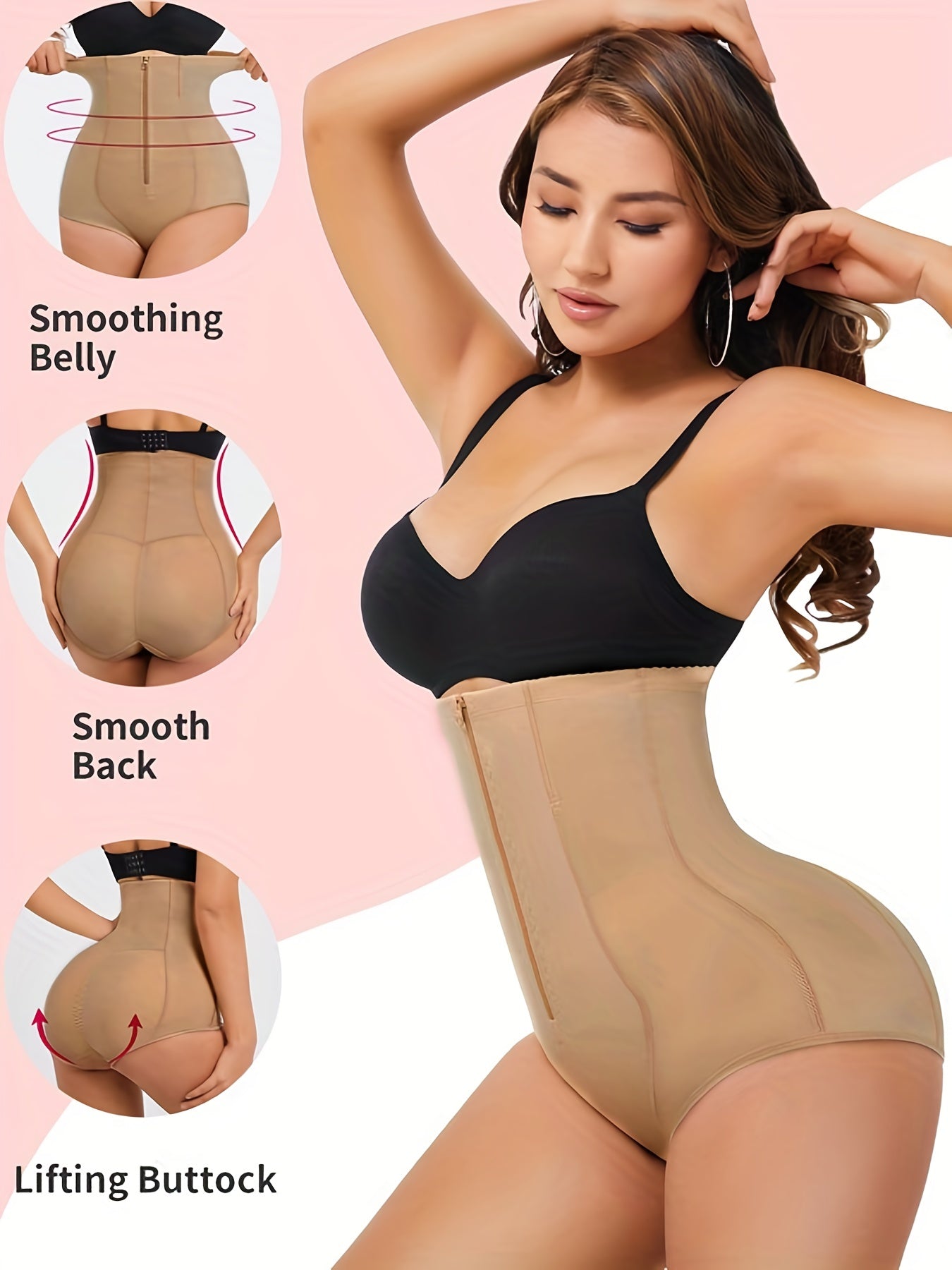 Women's Tummy Control Butt Lifting Shapewear with Zipper - Flattens Stomach and Enhances Curves MyFave Boutique