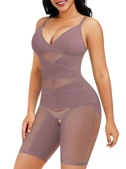 Women's Full Body Shapewear Bodysuit with Tummy Control, Butt Lifter, Thigh Slimmer, Adjustable Straps & Open Crotch Design MyFave Boutique