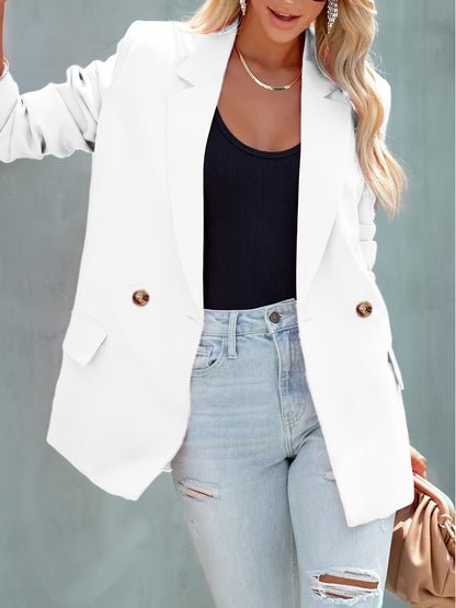 Womens Casual Blazer Button Lapel Long Sleeve Work Business Fashion Blazers Jackets Outfits With Pockets MyFave Boutique