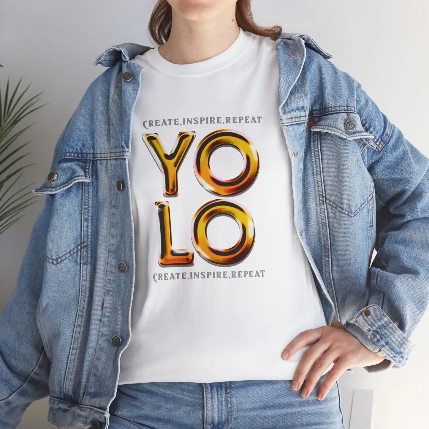 Create, Inspire, Repeat, Yolo, Motivational, Inspirational Unisex Cotton T-Shirt Printify