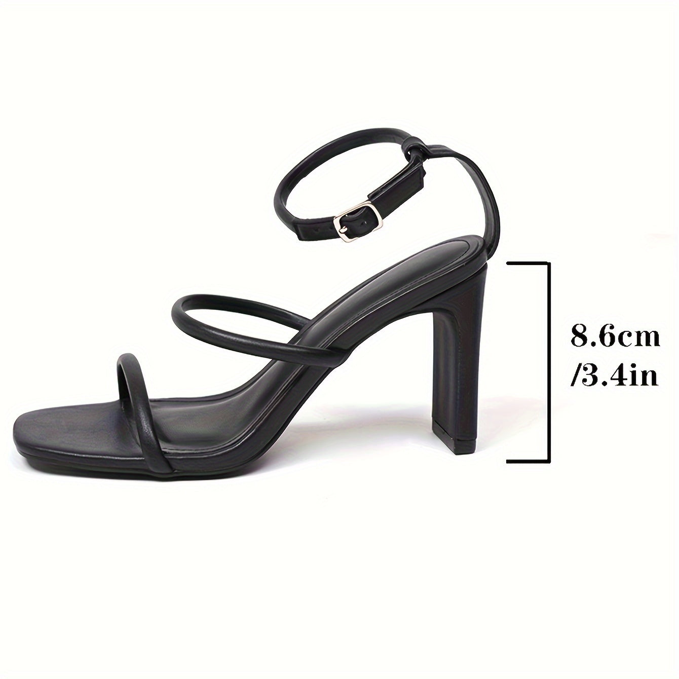 Stylish Women's High Heeled Sandals with Ankle Strap and Square Open Toe - Perfect for Parties and Dressy Occasions MyFave Boutique