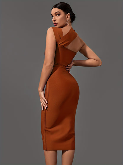 Cut Out Asymmetrical Dress, Sexy Bodycon Sleeveless Dress, Women's Clothing MyFave Boutique