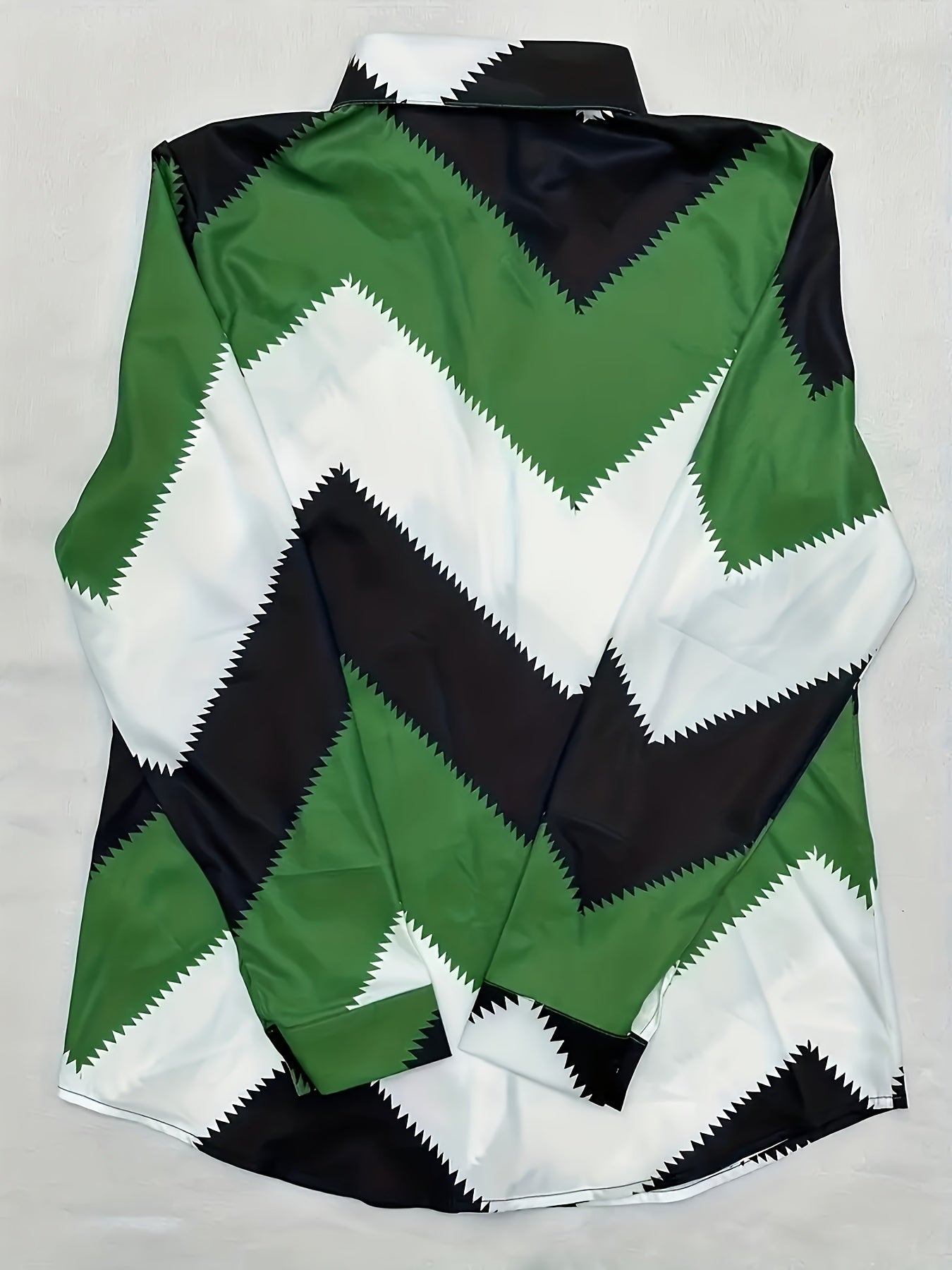 Women's Button-Down Shirt Blouse - Green, White, and Black Colors MyFave Boutique