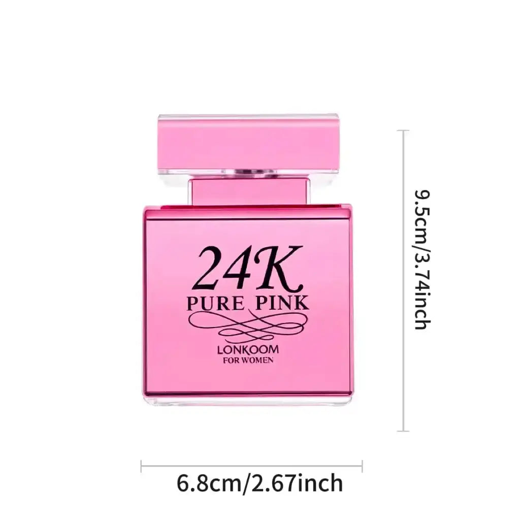 Long-Lasting EDP Perfume For Women,Thanksgiving Halloween Christmas Holiday Gift,24K PURE PINK LONKOOM Parfum,3.4oz/100ml, Refreshing Fragrance With Floral Fruity Notes, Perfume For Dating And Daily Life,Ideal Halloween/Christmas holiday gift MyFave Boutique