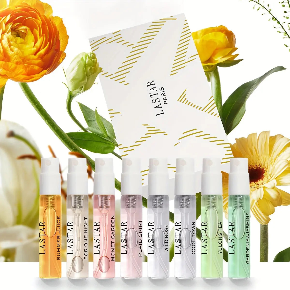 LASTAR Eau de Toilette Women's Spray Perfume Gift Set - 8 Piece Fresh Scented Floral, Citrus, Wood & Oriental Fragrances, Formaldehyde-Free Liquid, Alcohol Content, Perfect for Daily Use & Gifting MyFave Boutique