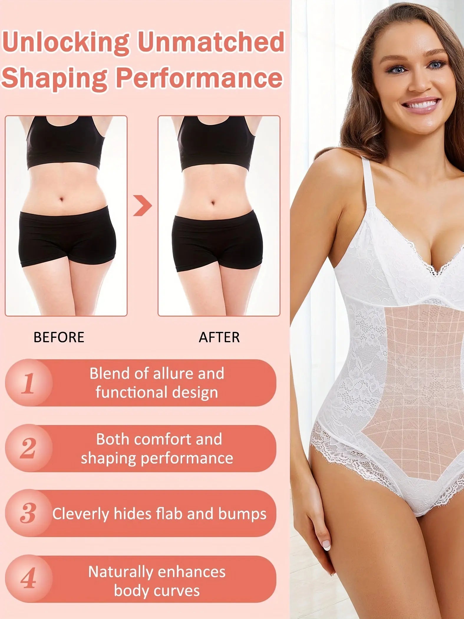 Women Lace Shapewear Bodysuit Tummy Control Body Shaper V Neck Fajas Sculpting Tank Tops Slimming Camisole Corset Trendy Party Outfits MyFave Boutique