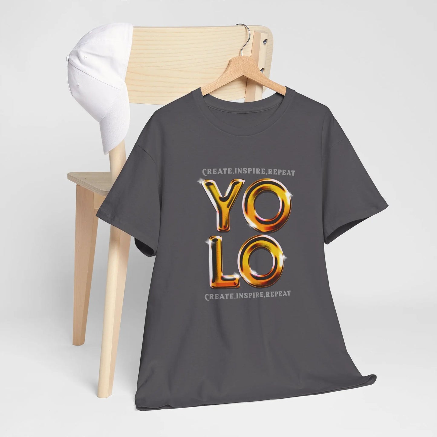 Create, Inspire, Repeat, Yolo, Motivational, Inspirational Unisex Cotton T-Shirt Printify